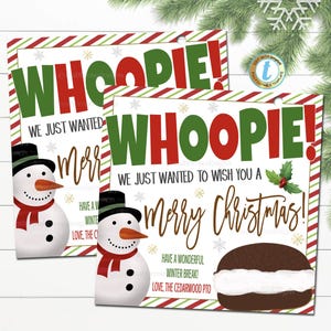 Etykiety na prezenty z ciasteczkami Whoopie Pie na Boże Narodzenie, Pomysł na świąteczny prezent, Docenianie personelu nauczycielskiego Pielęgniarka, Etykieta na ciastko z ciastem dla wolontariusza, EDYTOWALNE