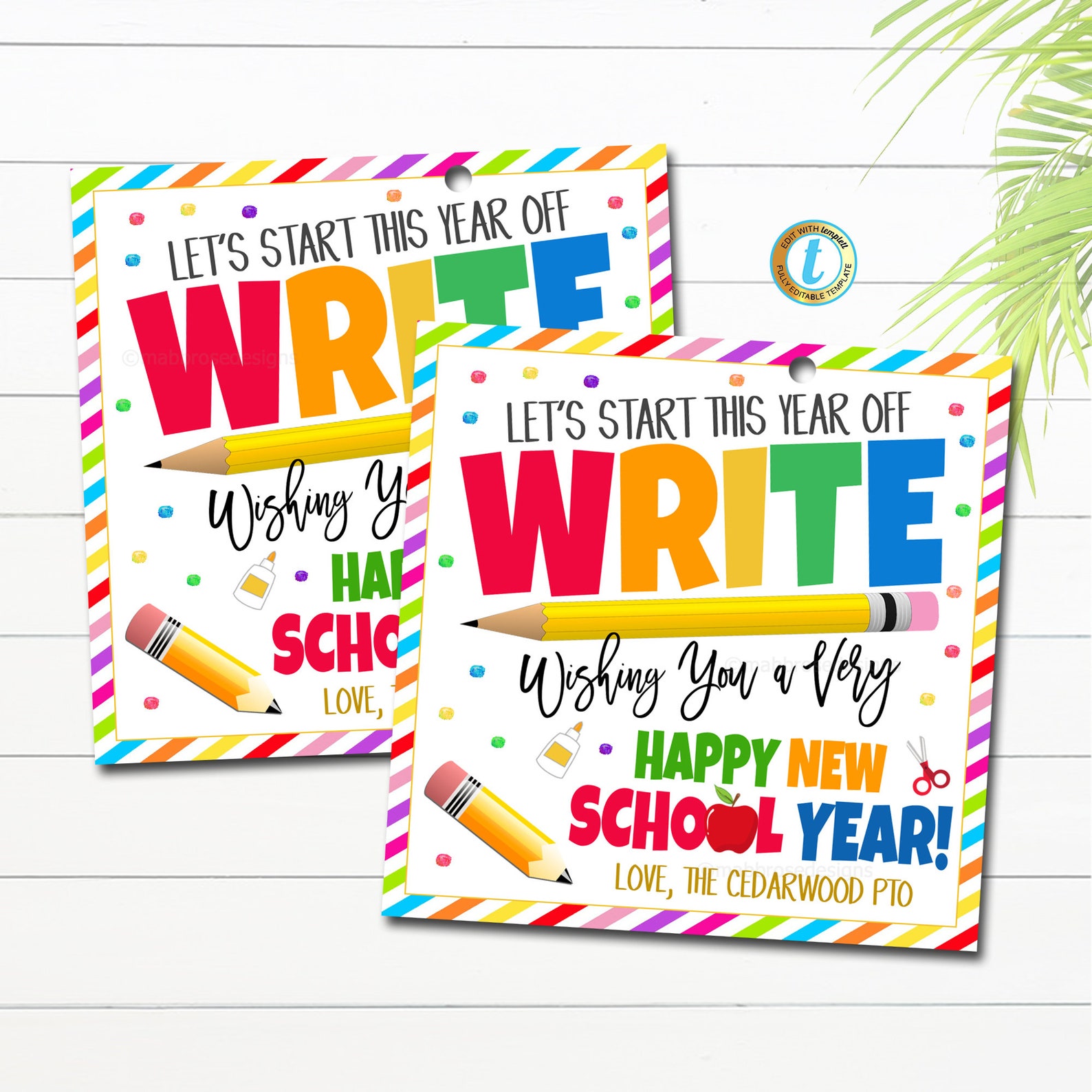 First Day of School Pencil Gift Tags Back to School Pencil Etsy