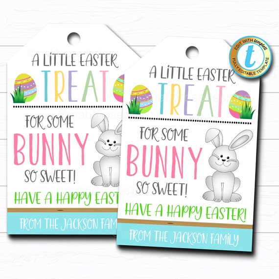 Easter Treat Tag Printable Candy Gift A Treat for Some Bunny