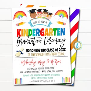 Bearbeitbare Graduierung Einladung druckbare Kindergarten Vorschule Pre K Graduiertenschule Abschlussfeier einladen INSTANT DOWNLOAD TEMPLATE
