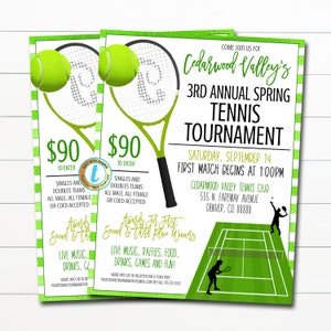 Tennis Tournament Flyer, It&#39;s Game Time, Editable Tennis Match Team Flyer, Sports Tournament, Tennis Club Printable, DIY EDITABLE TEMPLATE