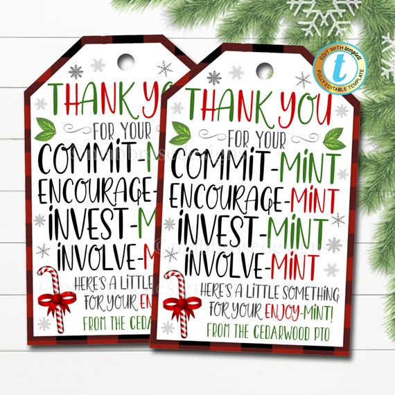 Christmas Thank You Gift Card Holder, Teacher Staff Employee Nurse  Volunteer Staff Holiday Appreciation, School pto pta, Editable Template