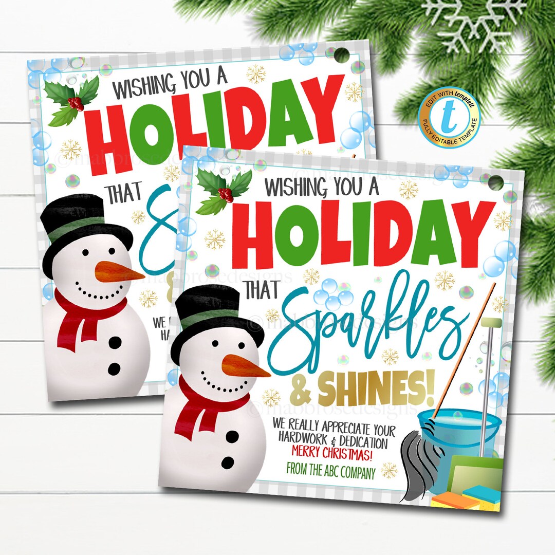 Christmas Housekeeping Gift Tag, Holiday Appreciation Housekeeper Thank ...