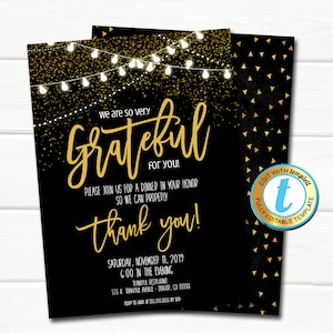 Appreciation Invitation, Corporate Event Party, Grateful For You Teacher Staff Invite, Customer Client Thank You, INSTANT DOWNLOAD Template