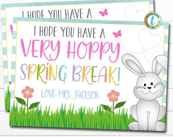Spring Break Teacher Postcard to Students Printable, Hello From the Teacher Online School Distance Learning Easter Letter, Editable Template