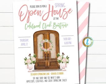 Spring Open House Invitation, Easter Boutique Shopping Event, Small Business Pop Up Shop, Sip and Shop Sales marketing DIY Editable Template