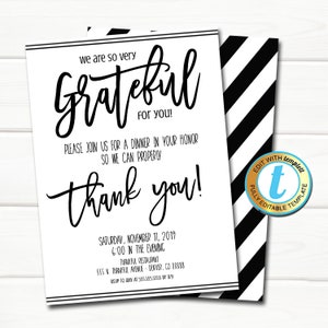 Appreciation Invitation, Corporate Event Party, Grateful For You Teacher Staff Invite, Customer Client Thank You, INSTANT DOWNLOAD Template