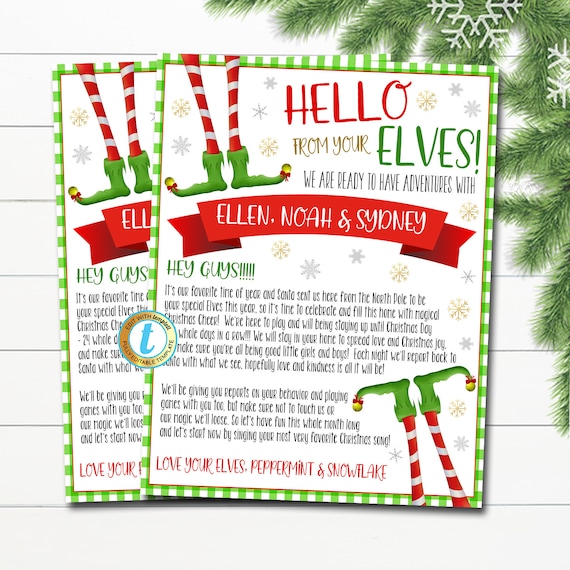 Letter From Elves Hello From the Elves Arrival Etsy