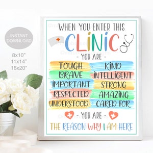Printable School Health Office Poster Pediatric Clinic Decor Printable, Health Room When you Enter This Clinic Sign Custom School Nurse Gift