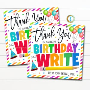 Geburtstag Bleistift Geschenk Tags, You're Just Write School Friend Tag, Klassenzimmer Schullehrer Tag Staff Kinder Mitbringsel, DIY bearbeitbare Vorlage