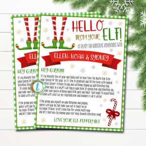 Welcome Letter from your Elf, Hello from the Elf Arrival Letter, I&#39;m baaaackk Elf Christmas Printable Digital File, DIY EDITABLE TEMPLATE