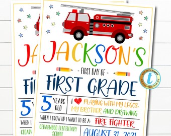 First Day Of School Sign, Editable First Day of Kindergarten, First Day of PreSchool Sign Chalkboard Instant Download Any Grade Template