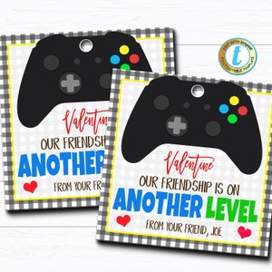 Jeu vidéo Valentines, Boy Gamer Carte de Saint-Valentin, Cadeau Classroom Party School Teacher Staff Valentine Tag, DIY Printable Editable Template