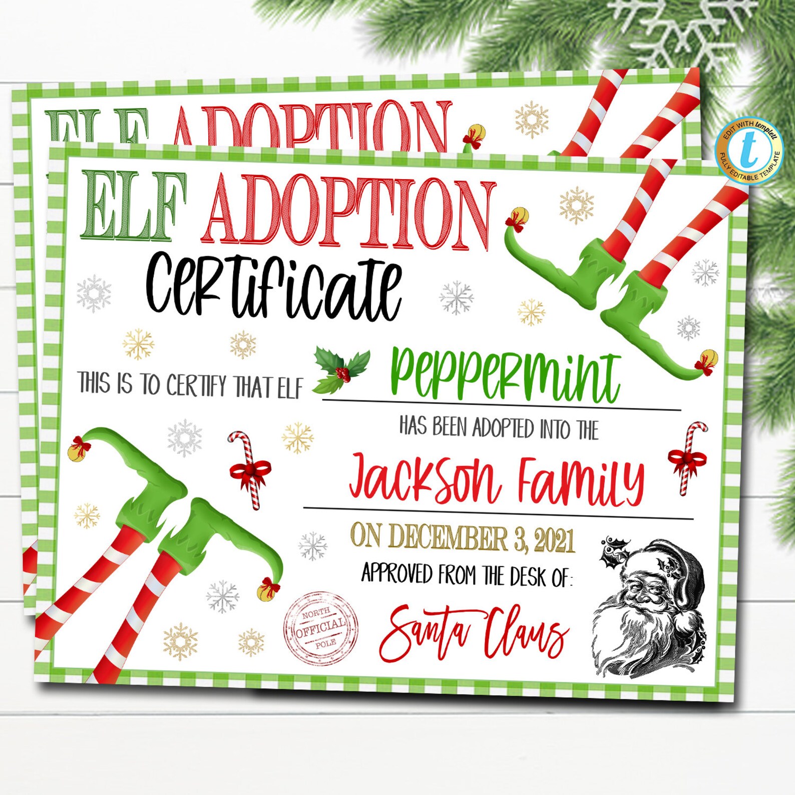 Elf Activity Kit Christmas Printables, Elf Adoption, Goodbye Elf ...