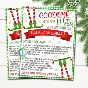 Carta de despedida de tus elfos, Carta de despedida de los elfos, Adiós elfos Navidad imprimible digital, PLANTILLA EDITABLE DIY