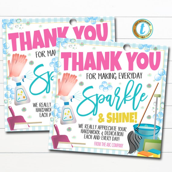 Housekeeping Appreciation Week Gift Tag Housekeeper Thank You Etsy
