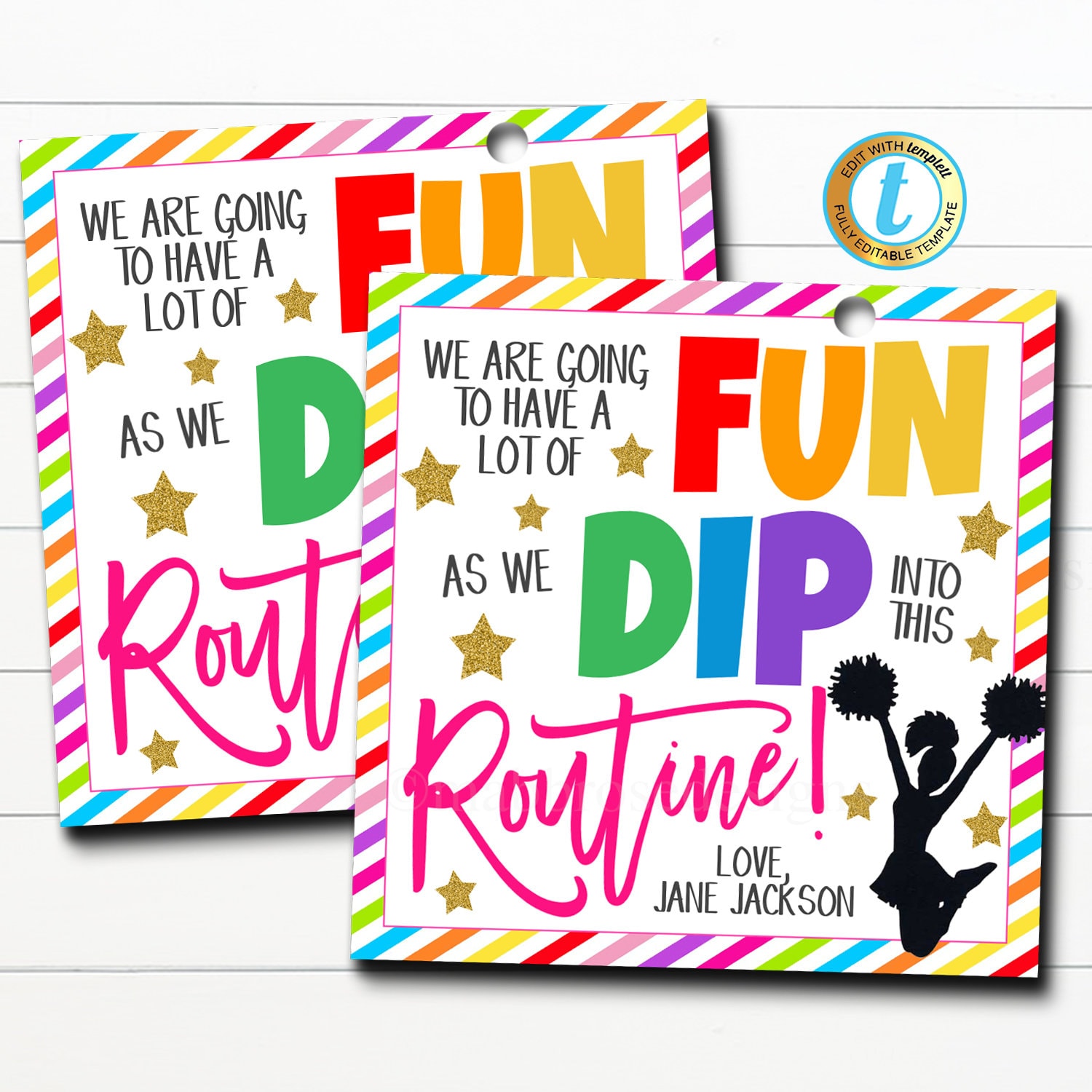 Cheer Gift Tags Dip Into This Routine Candy Treat Tags - Etsy Finland