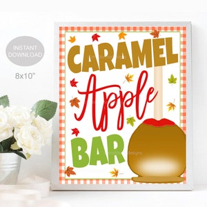 Caramel Apple Bar Sign, Fall Party Event Decor, Caramel Apple Party ...