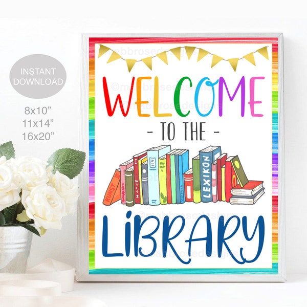 Printable School Library Poster Etsy UK