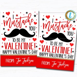 Schnurrbart Valentine, ich Schnurrbart Sie meine Valentinskarte zu sein, lustige Klassenzimmer Party Schule, Lehrer Personal Valentine Tag, DIY bearbeitbare Vorlage