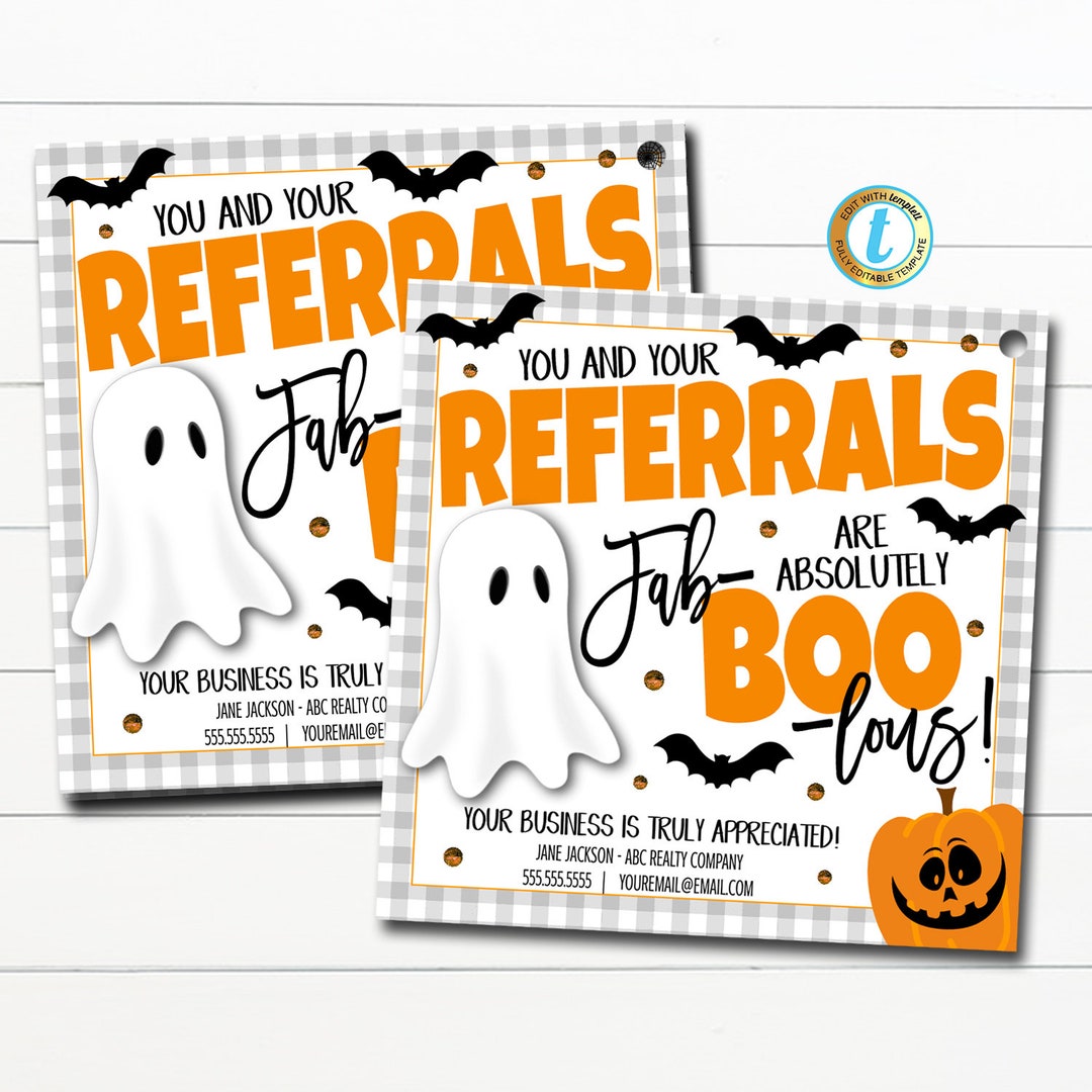 Halloween Realtor Gift Tags Your Referrals Are Fabboolous Etsy