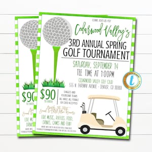 Golf Tournament Invitation, It&#39;s Game Time, Editable Golf Team Flyer, Boy Sports Tournament, Golf Course Printable, DIY EDITABLE TEMPLATE