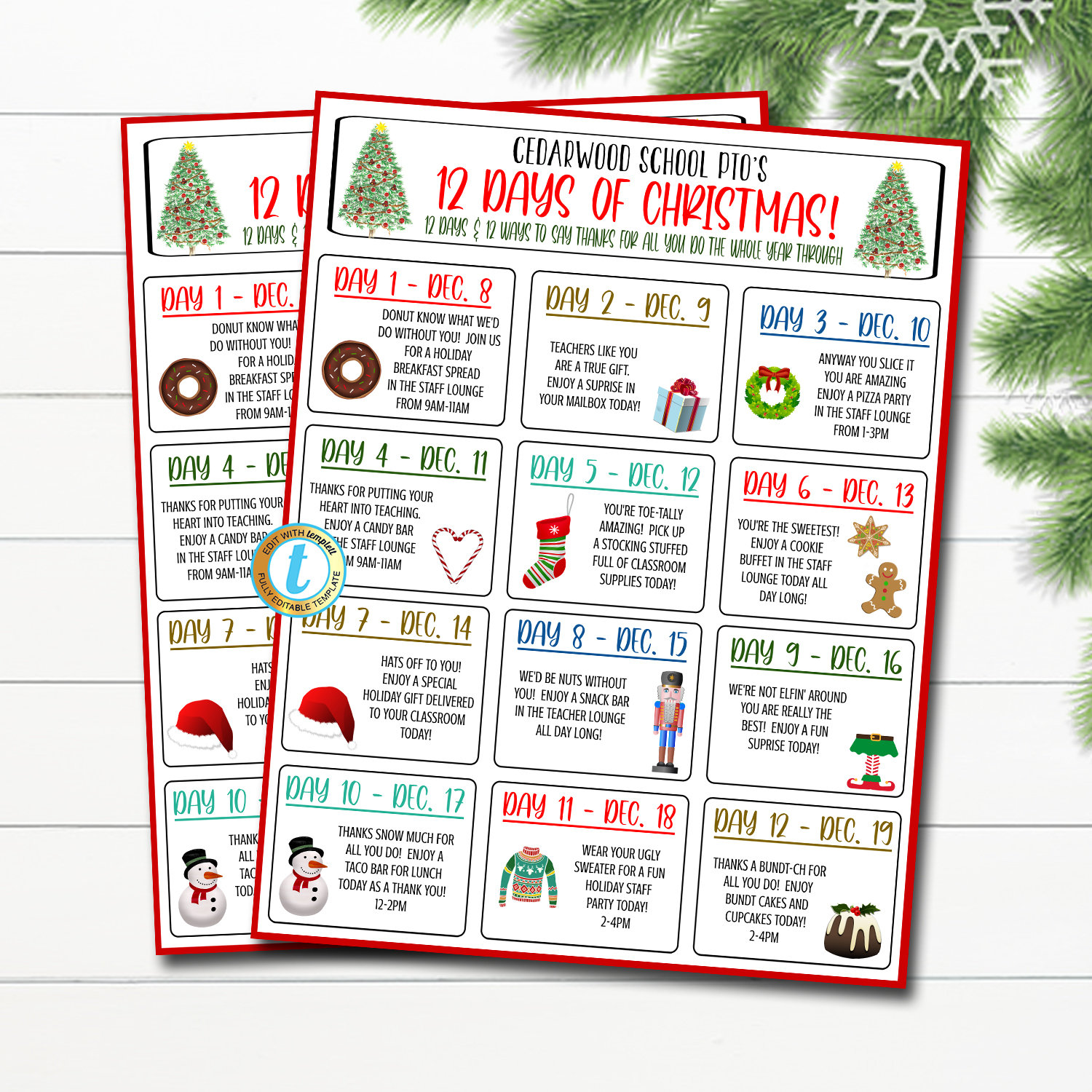 12 Days of Christmas for Teachers - Etsy 12 Days of Christmas for Teachers - Etsy