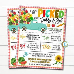 Farmers Market Teacher Appreciation Week Itinerary Schedule, Events Calendar School Pto, Couldn&#39;t Have Picked Better Teachers Staff EDITABLE