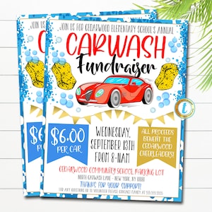 Car Wash Fundraiser Flyer, bearbeitbare Autowäsche Vorlage, pto Kirche Schule Charity Sports Fundraiser, Autowäsche Werbung, Autowäsche einladen