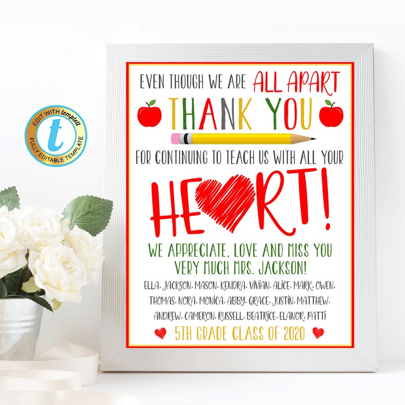 Virtual Teacher Appreciation Week Gift Art Thank You Gift