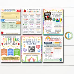 Editable PTO PTA Flyer Bundle, Printable School Information Forms & Flyers, Pta Yearly Calendar, Pto Recruitment Flyer PTO Membership Bundle