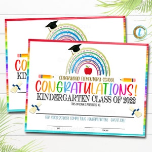 EDITIERBARE Abschlusszertifikat ANY GRADE Printable Diplom Kindergarten Vorschule PreK Graduiertenschule Abschlusszeremonie Sofortiger Download