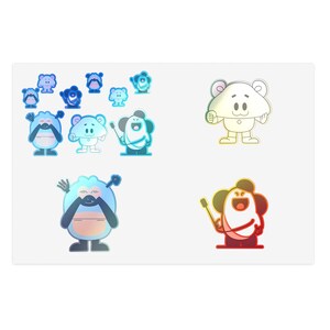 Cute Character Sticker Sheet Bundle, Colorful Wall Decor, Fun Cartoon Stickers for Journals, Kid's Crafts, Party Favors, Gifts, Scrapbooking