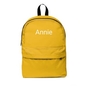 Sac à dos jaune personnalisé, sac prénom personnalisé, cartable élégant, sac à dos unique pour enfants, cadeaux tendance pour étudiants
