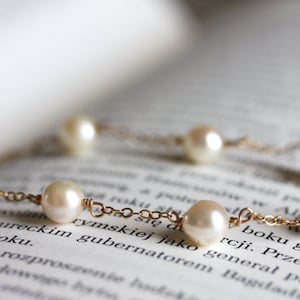 Saltwater pearl bracelet in 14K gold filled