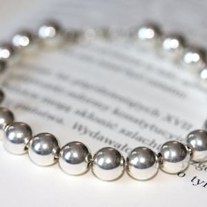 Sterling  silver bracelet, solid sterling silver beads