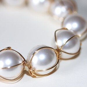 Swarovski pearls bracelet in 14K gold filled image 5