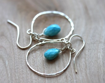 Turquoise chandelier sterling silver earrings