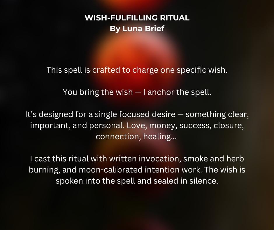 Wishes Ritual Make a Wish Spell - 2 Wishes, Moon Ritual - Etsy