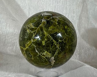 Esfera Opel verde oscuro natural de Madagascar, piedra curativa y decoración del hogar, 75 mm
