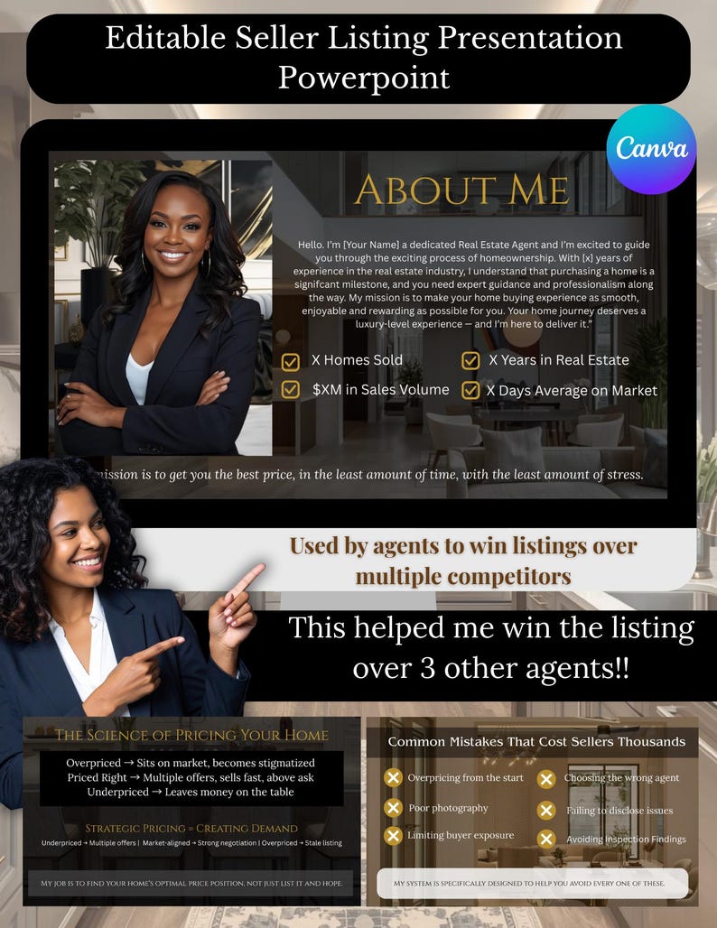 Luxury Real Estate Listing Presentation Template | Seller Appointment ...