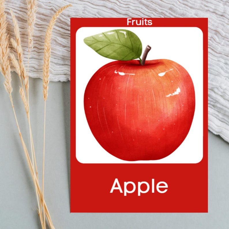 40 Fruits Flashcards for Kids – Printable Vocabulary Cards | Preschool ...