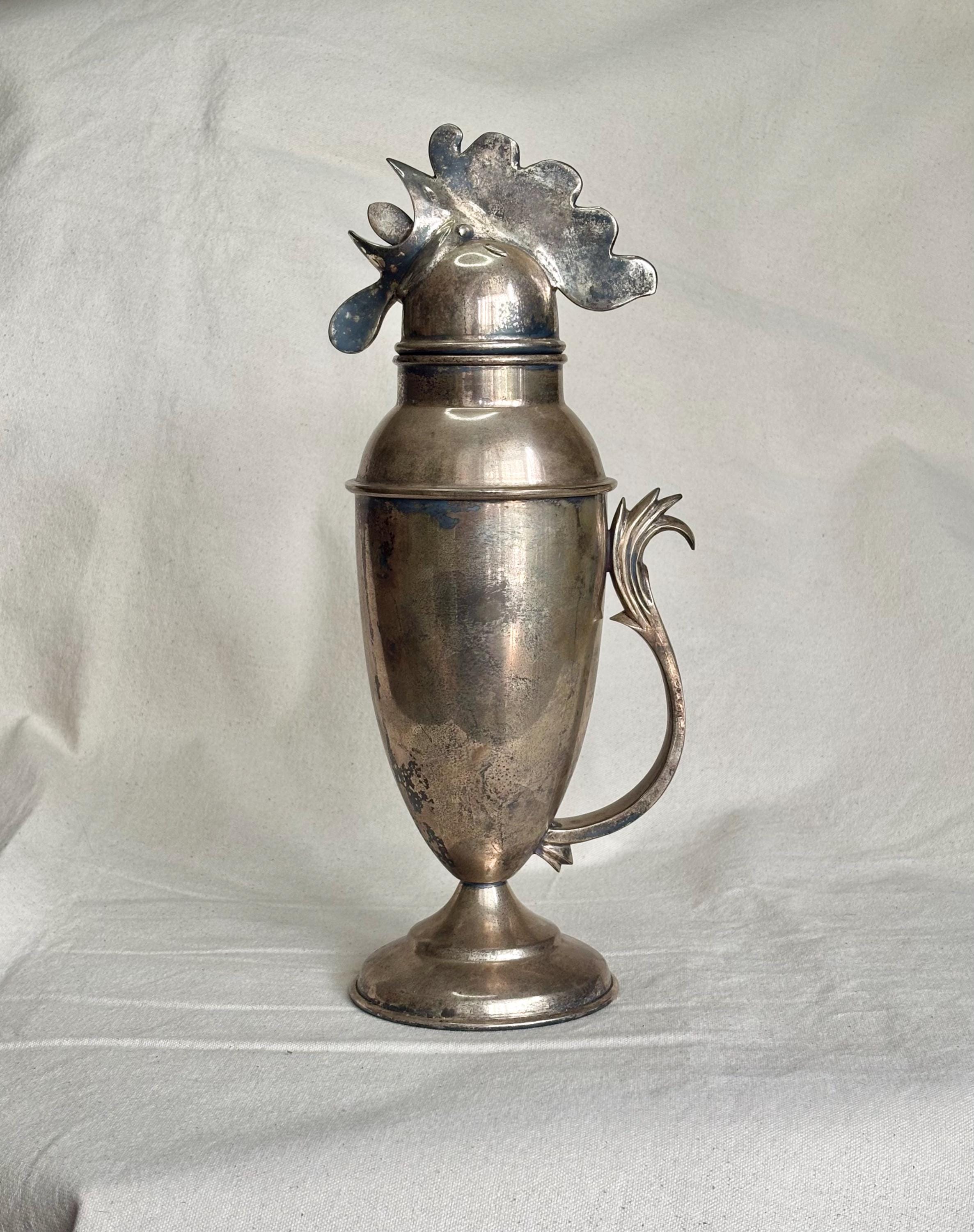 レストレーション　ハードウェア　MCM カクテルシェーカー　Rooster Restoration Hardware Cocktail Shaker - Etsy