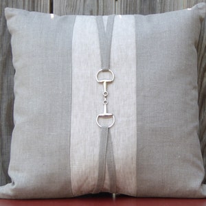 Equestrian bit linen pillow cover