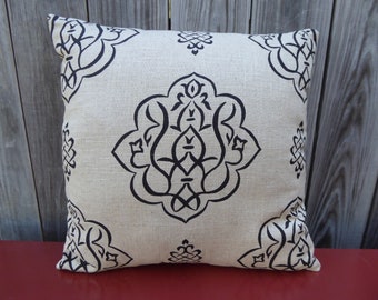 Vern Yip medallion pillow cover, beige with black