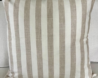 Beige Striped pillow cover