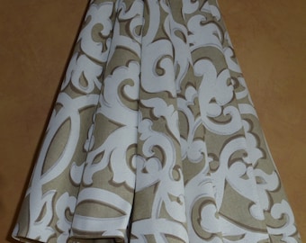 Handmade Taupe Damask Christmas Tree Skirt - 54 Inch