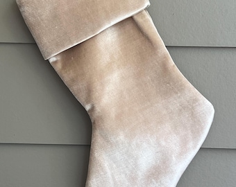Champagne velvet stocking - 1 available