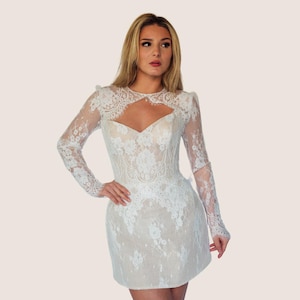 Crescendo Bridal Mini Dress