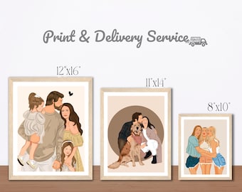 Add-On Framing for Portraits, Wood Frame, Print & Delivery Service